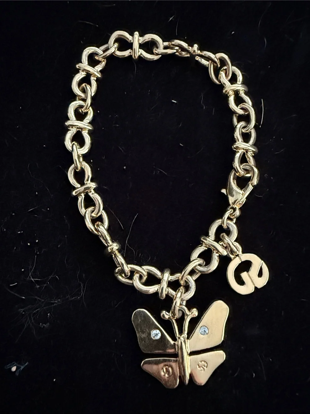 Vintage St. John Crystal Butterfly Charm Bracelet🦋